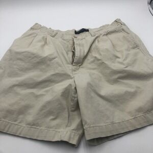 Claybrooke Pleated Shorts Mens Size 34‎ Stretch Waist Golf Beige Preowned